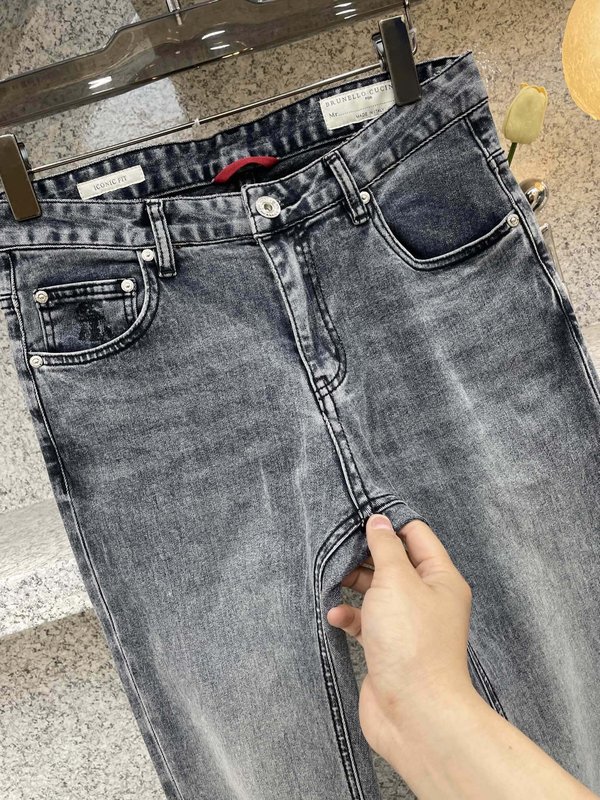 브루넬로 쿠치넬리 남성 빈티지 블루 데님 진 001-230998