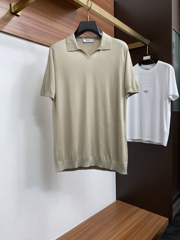 클래식 올드머니 스타일 텐셀 혼방 코튼 반팔 티셔츠 001-231005