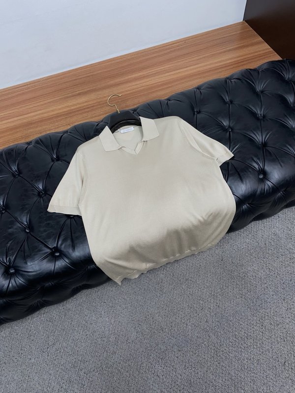 클래식 올드머니 스타일 텐셀 혼방 코튼 반팔 티셔츠 001-231005