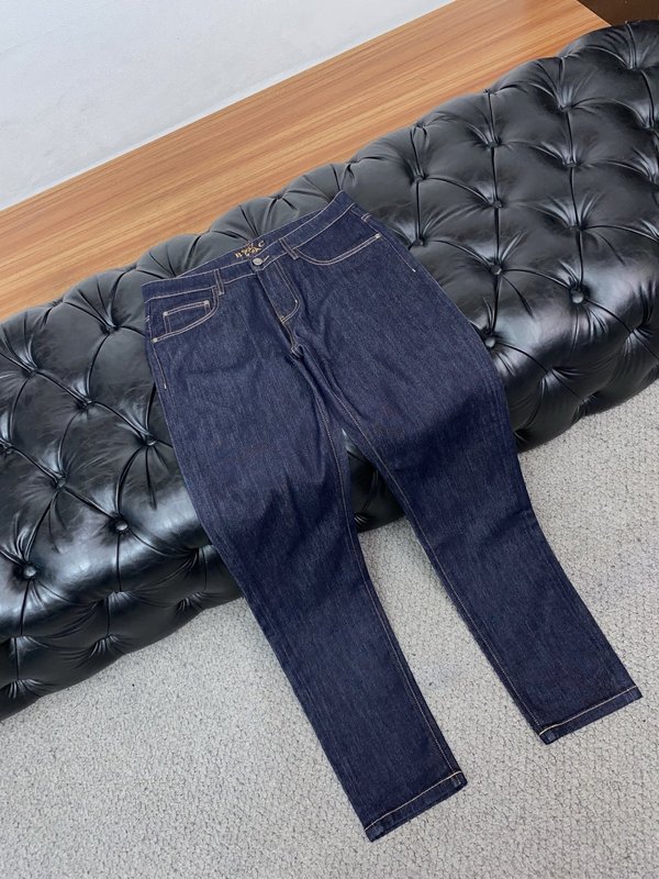프리미엄 커스텀 딥블루 스트레치 데님 팬츠 001-231009