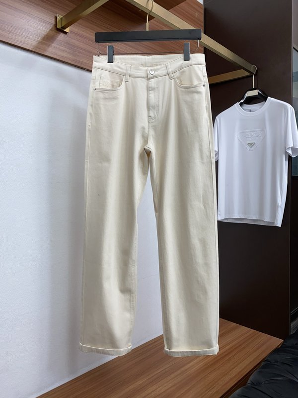 패션 레터 패턴 데님 캐주얼 팬츠 001-231120
