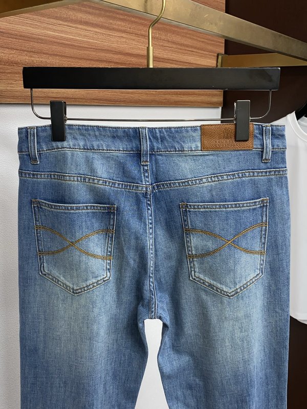 장면화 면 슬림 스트레이트 핏 데님 팬츠 001-231151