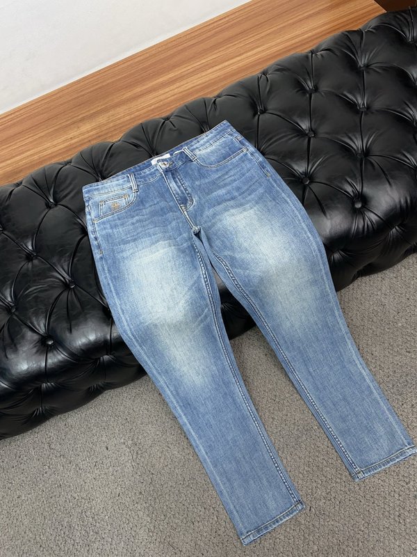 장면화 면 슬림 스트레이트 핏 데님 팬츠 001-231151