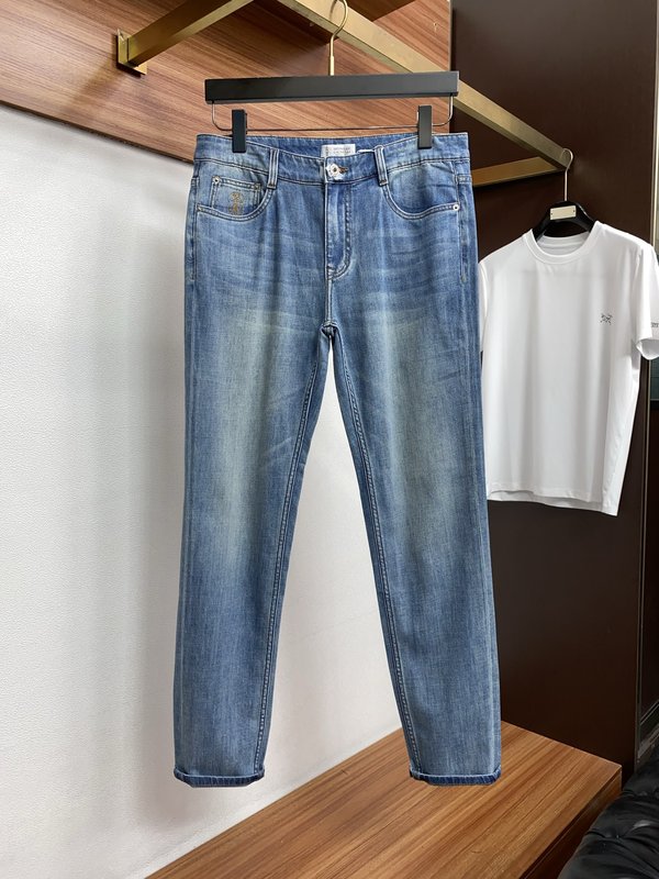 장면화 면 슬림 스트레이트 핏 데님 팬츠 001-231151