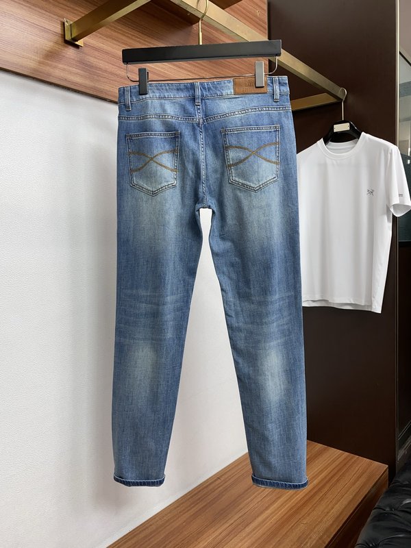 장면화 면 슬림 스트레이트 핏 데님 팬츠 001-231151
