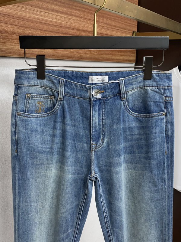 장면화 면 슬림 스트레이트 핏 데님 팬츠 001-231151