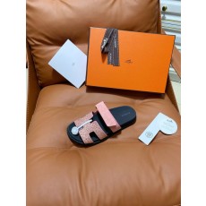 에르메스 스타일 수제 양가죽 커플 슬리퍼 001-231450