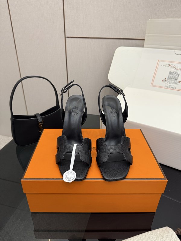 에르메스 클래식 H 버클 하이힐 샌들 001-231458