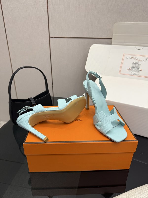 에르메스 클래식 H 버클 하이힐 샌들 001-231459