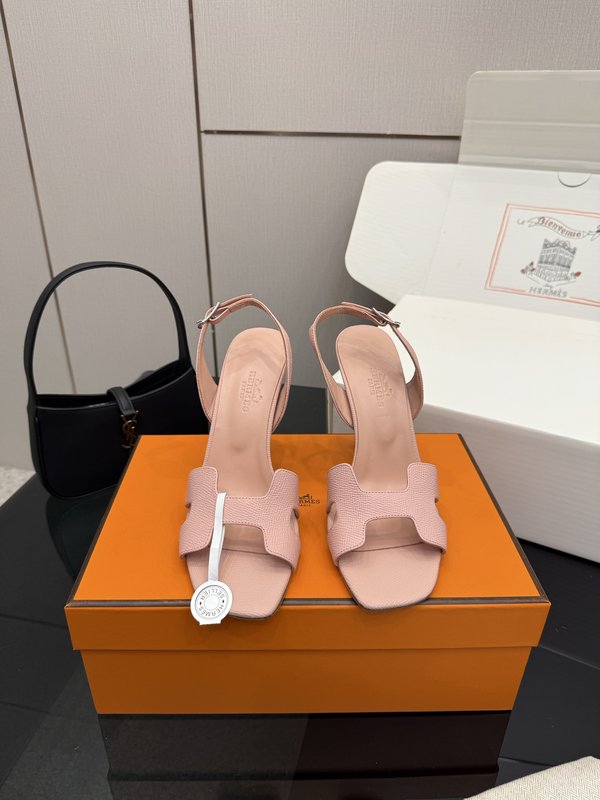 에르메스 클래식 H 버클 하이힐 샌들 001-231467