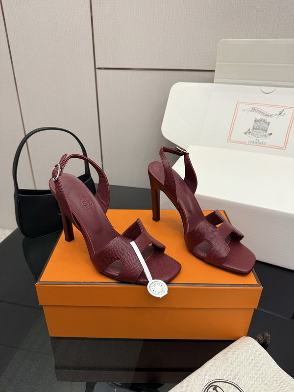 에르메스 클래식 H 버클 하이힐 샌들 001-231469