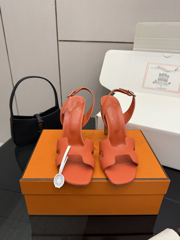 에르메스 클래식 H 버클 하이힐 샌들 001-231471
