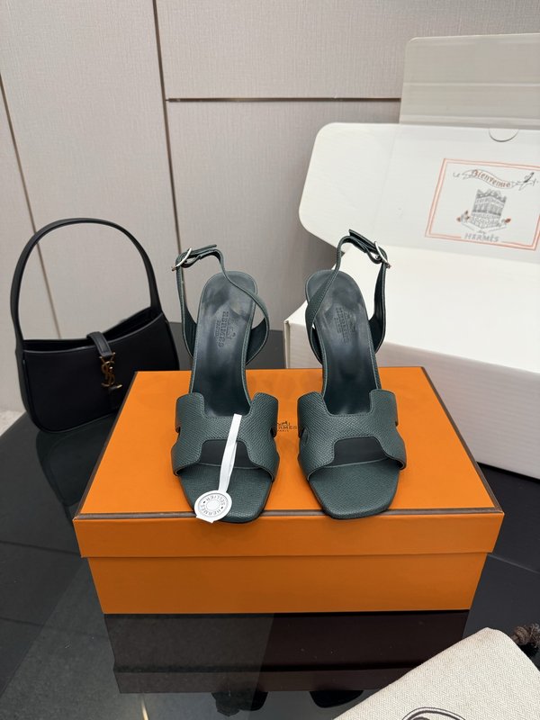 에르메스 클래식 H 버클 하이힐 샌들 001-231479