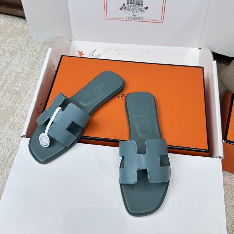 에르메스 H 슬리퍼 오란 샌들 시리즈 벨벳 소재 001-231671