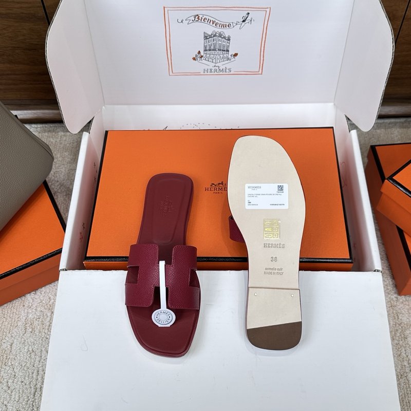 에르메스 H 슬리퍼 오란 샌들 시리즈 벨벳 소재 001-231703