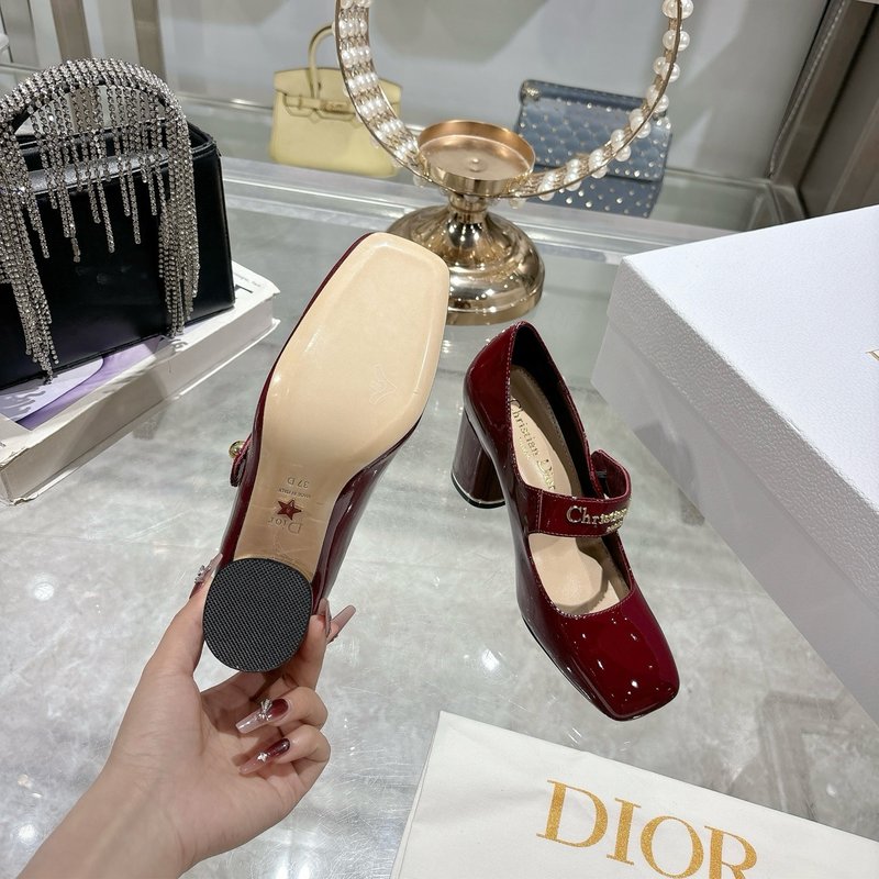 디올 D-My 메탈 레터 스퀘어 토 하이힐 001-231796