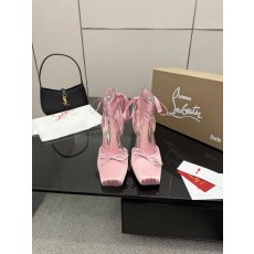 스퀘어 토 스트랩 라인스톤 레드솔 하이힐 001-231910
