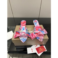 크리스찬 루부탱 레드솔 실크 하이힐 샌들 001-232069