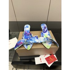 메탈 힐 실크 레드솔 하이힐 샌들 001-232070