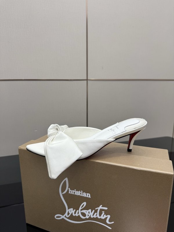 크리스찬 루부탱 레드솔 실크 하이힐 샌들 001-232073