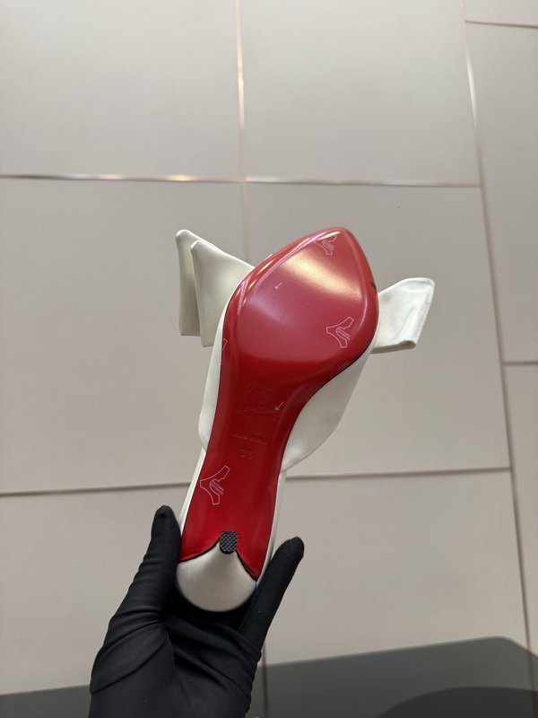 크리스찬 루부탱 레드솔 실크 하이힐 샌들 001-232073