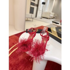 깃털 장식 스틸레토 힐 샌들 001-232078