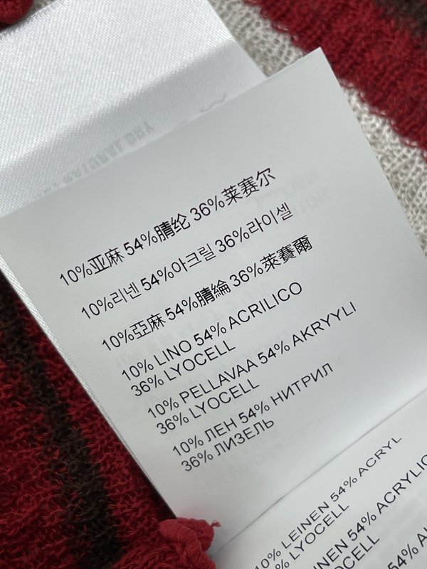 미우미우 컬러 블록 스트라이프 니트 반팔 티셔츠 001-232179