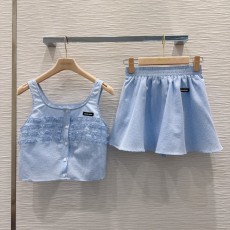 미우미우 뉴 블루 탱크톱 스커트 세트 001-232206