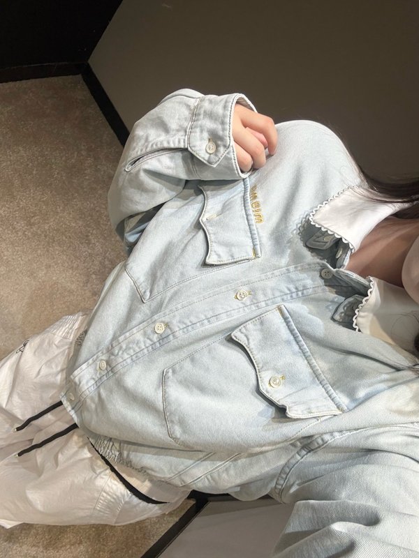 미우미우 레이스 칼라 데님 재킷 001-232273