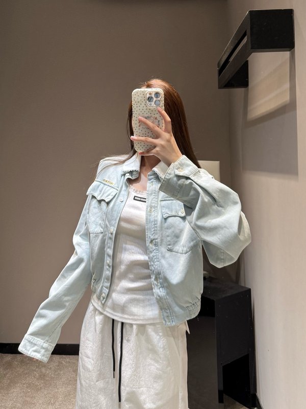 미우미우 레이스 칼라 데님 재킷 001-232273