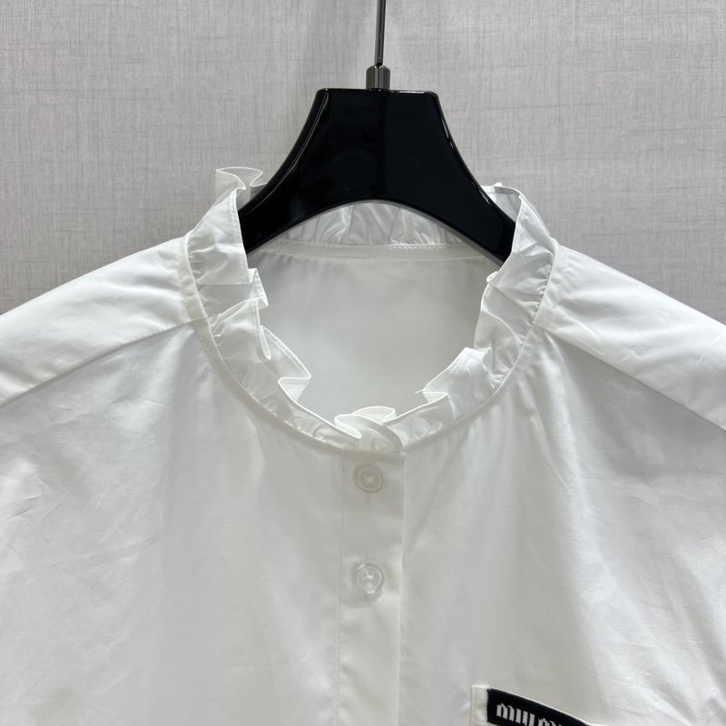 미우미우 레이스 단추 긴팔 셔츠 001-232378