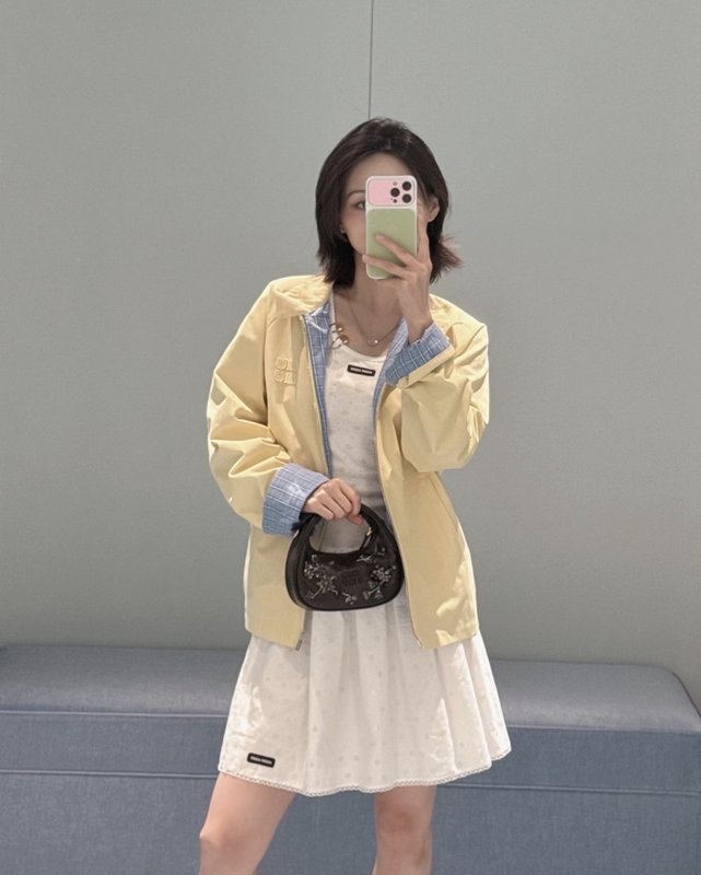미우미우 스타일 자수 A 라인 미니스커트 001-232391