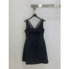 미우미우 진주 리본 민소매 원피스 001-232448