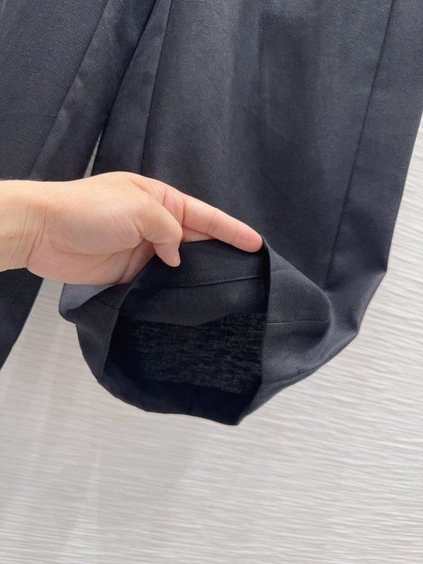 미우미우 레트로 우아한 텍스처 롱팬츠 001-232504