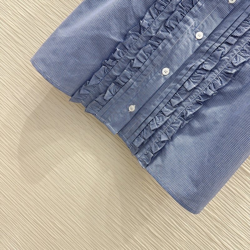 미우미우 스위트 러플 칼라 숏 셔츠 001-232547