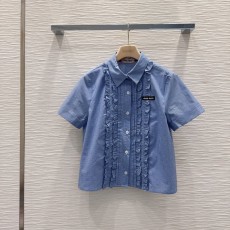 미우미우 스위트 러플 칼라 숏 셔츠 001-232547