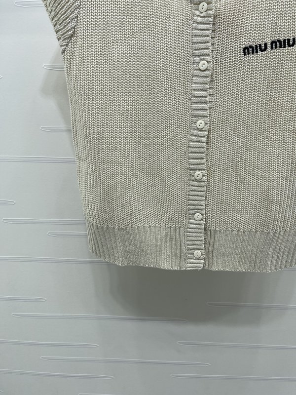 미우미우 라운드 니트 반팔 가디건 001-232598
