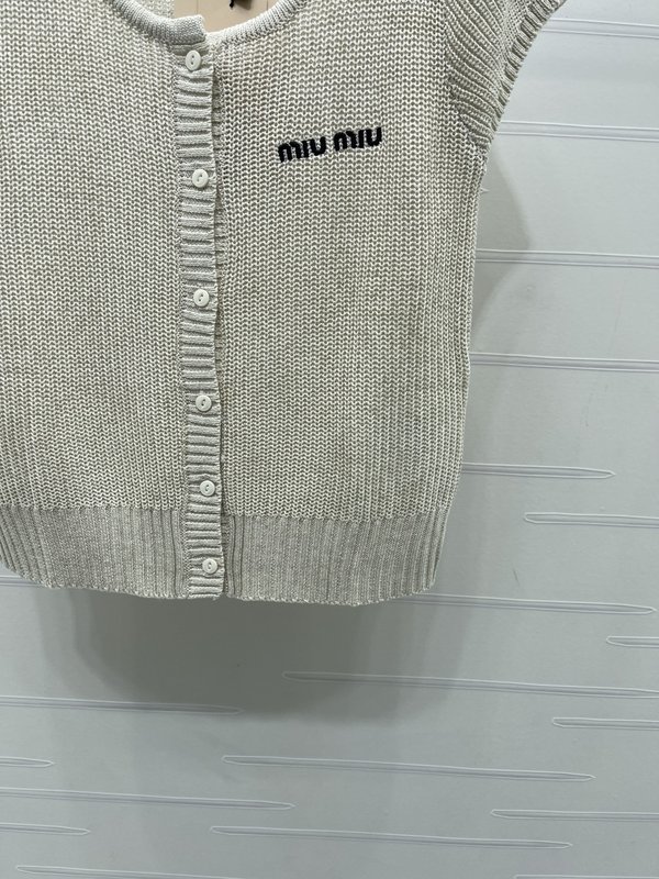 미우미우 라운드 니트 반팔 가디건 001-232598