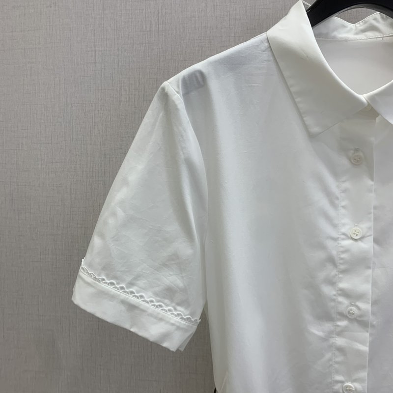 미우미우 칼라 셔츠 원단 레터링 자수 001-232602