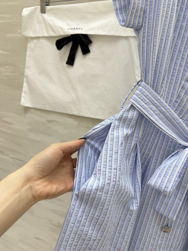 샤넬 스트라이프 셔츠 원피스 웨이스트 벨트 001-232667