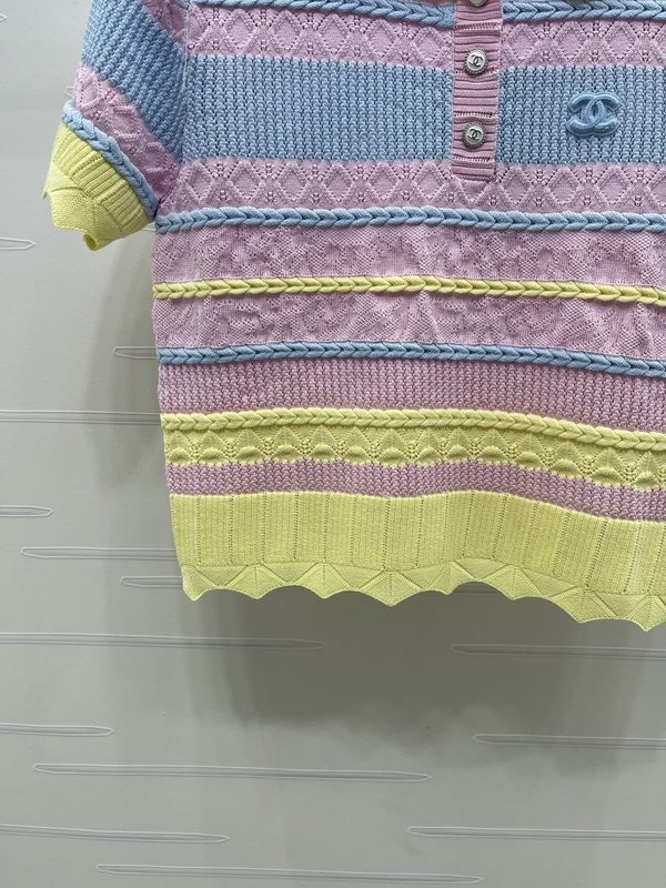 샤넬 칼라 스트라이프 니트 반팔 001-232769
