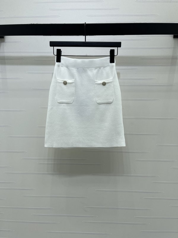 샤넬 봄여름 아이스 실크 니트 조끼 미니스커트 세트 001-232844