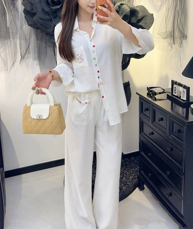 레인보우 버클 하이웨스트 와이드 팬츠 001-232885