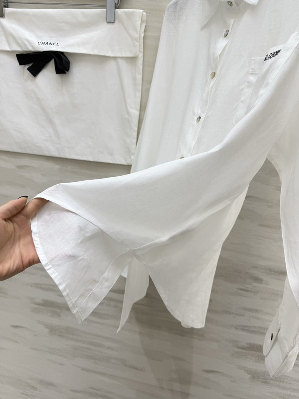 샤넬 스타일 루즈핏 린넨 셔츠 001-232955