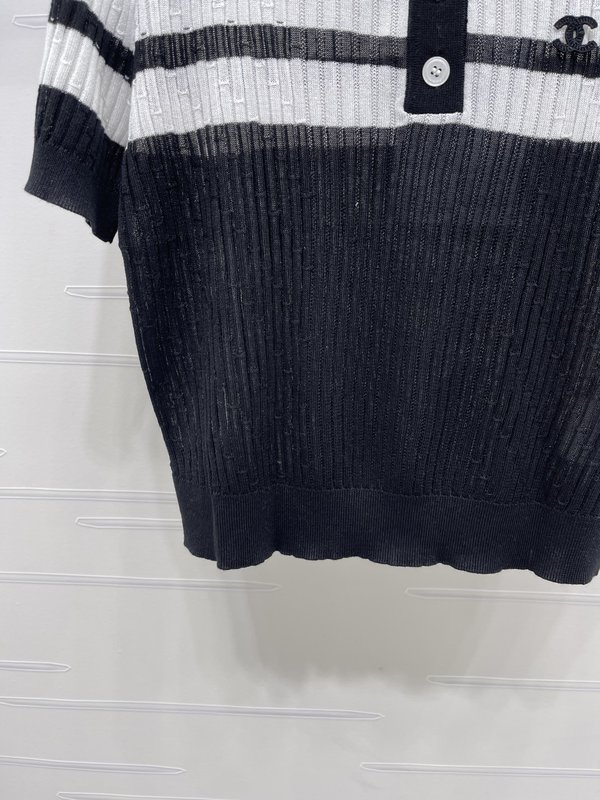 샤넬 스트라이프 칼라 니트 반팔 001-232979
