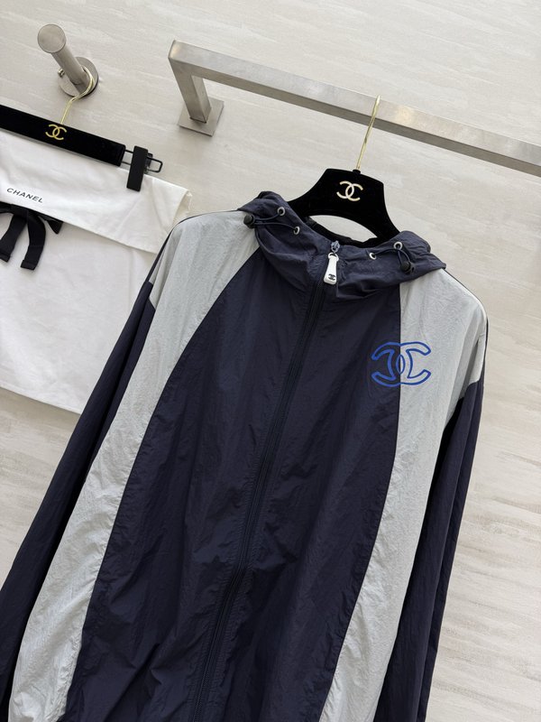 샤넬 컬러블록 후드 자켓 001-233059