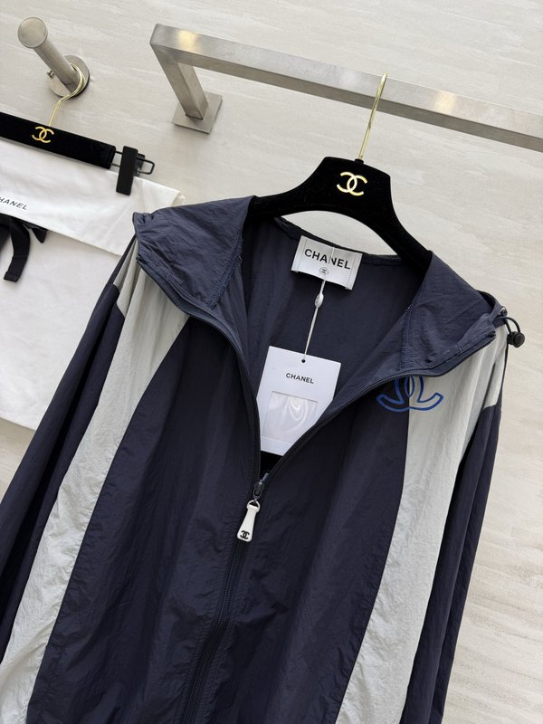 샤넬 컬러블록 후드 자켓 001-233059