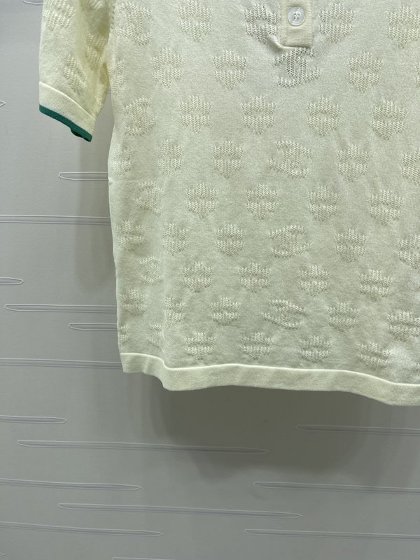 샤넬 칼라 니트 반팔 티셔츠 001-233082