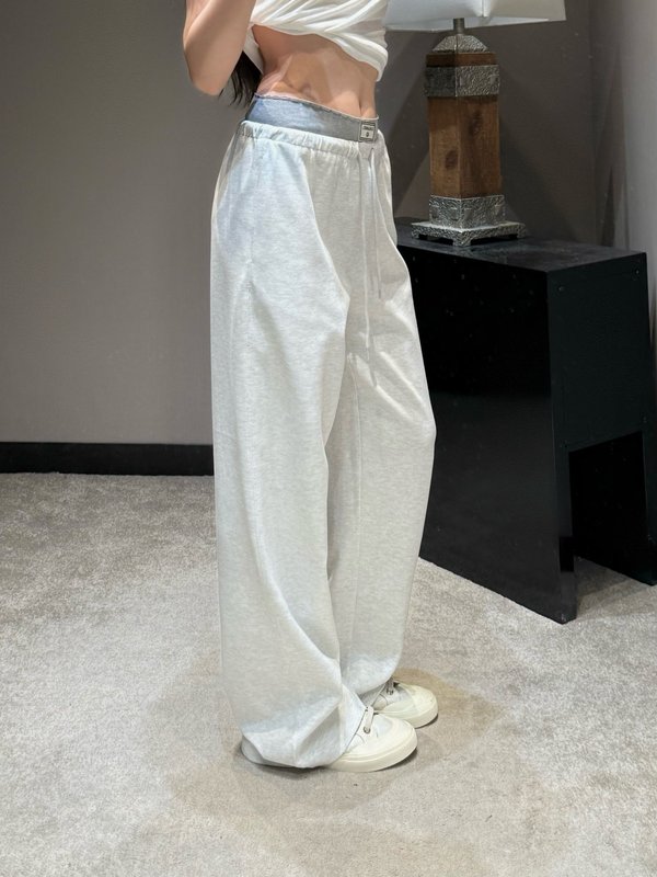 샤넬 하이엔드 베이지 그레이 캐주얼 와이드 팬츠 001-233103