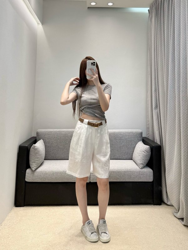 샤넬 린넨 플리츠 쇼츠 001-233104